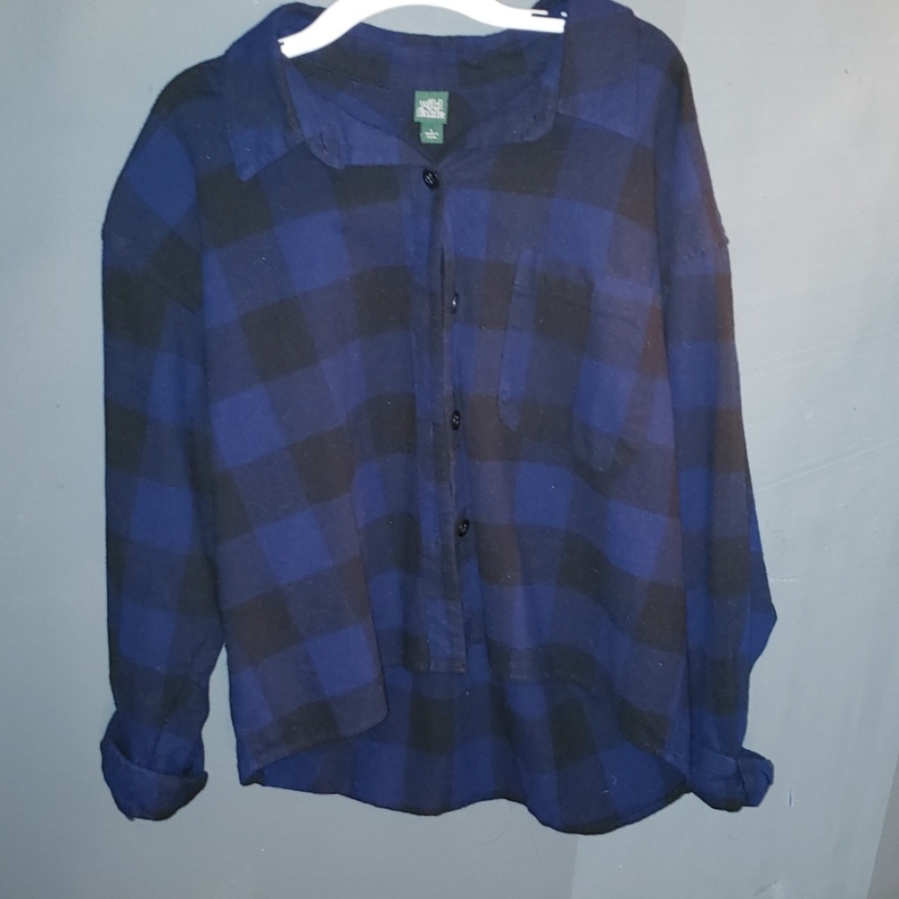Black and blue thick flannel